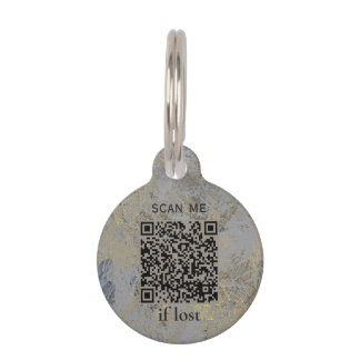 Goldstein-Marmormuster Individuelle QR-Code-Hunde- Haustiermarke