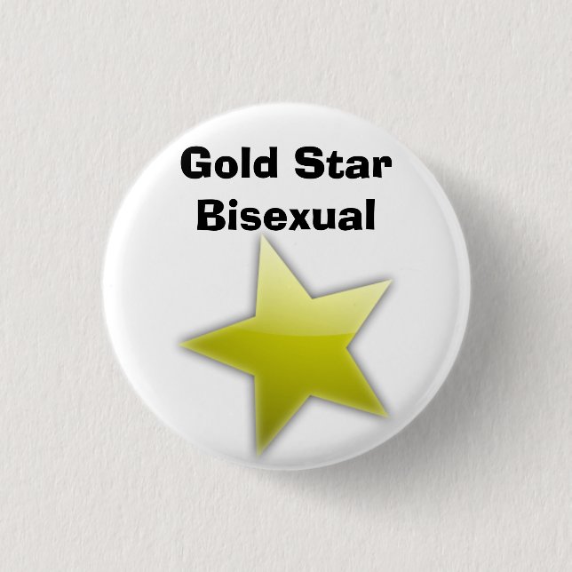 Goldsternbisexual-Abzeichen Button (Vorderseite)