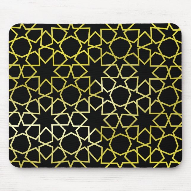 Goldsternchen-Vereinbarung auf Schwarzem Mousepad (Vorne)