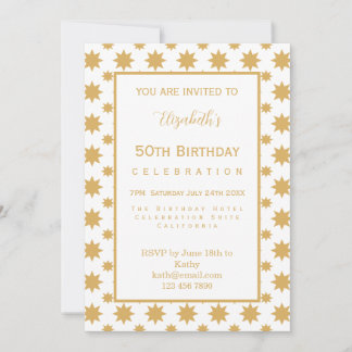 Goldsterne 50. Geburtstag  Einladung