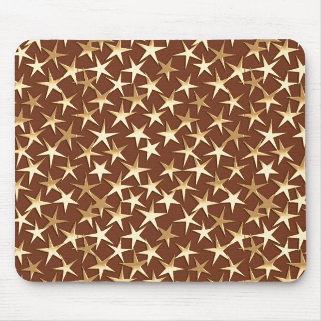 Goldsterne auf Schokoladenbraun Mousepad (Vorne)