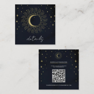 Goldsterne Nacht Himmelsaufbruch Mond Hochzeit Quadratische Visitenkarte