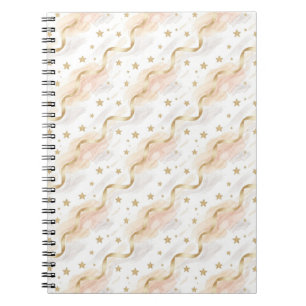 Goldsterne & Rosafarbenes Aquarell-Elegantnotizbuc Notizblock