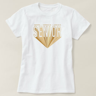 Goldstiftschrift Senior Radiering Letters T-Shirt