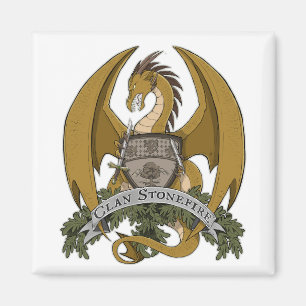 GoldStonefire Drache-Wappen-Magnet Magnet