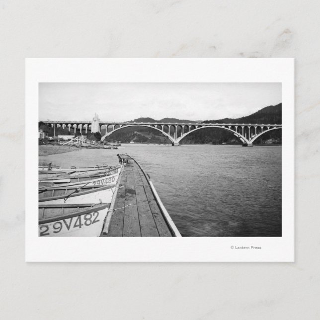 Goldstrand, Oregon Docks und Brücke über Rogue Postkarte (Vorderseite)