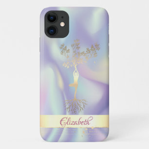 Goldstreifen-Holografie-Baum-Frauen-Silhouette Case-Mate iPhone Hülle
