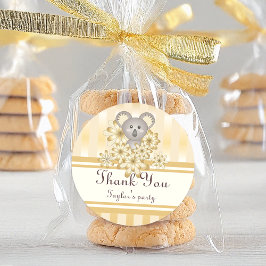 Goldstreifen Koala Kindergeburtstag / Babydusche Runder Aufkleber