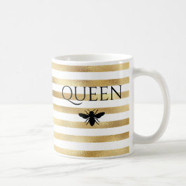 Goldstreifen Queen Bee Personalisiert Kaffeetasse
