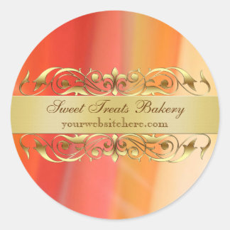 Goldstreifen Scroll Cupcake Backen Etikett Aufkleb Runder Aufkleber