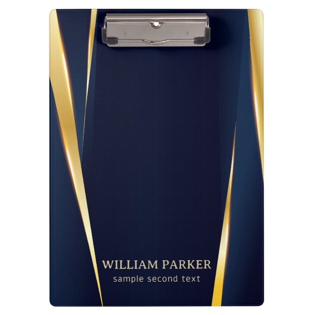 Goldstreifen und blauer Hintergrund Klemmbrett (Vorderseite)