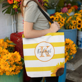 Goldstreifen und Sonnenblumen Mit Monogramm Person