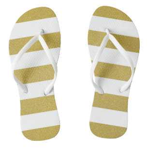 Goldstreifen, weiße Streifen, Streifen Flip Flops