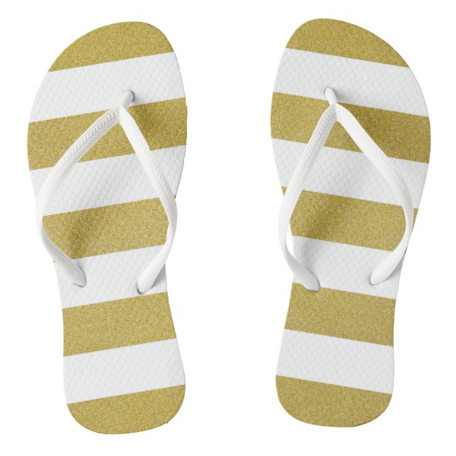 Goldstreifen, weiße Streifen, Streifen Flip Flops (Fußbett)