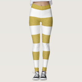 Goldstreifen, weiße Streifen, Streifen Leggings