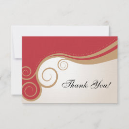 Goldstrudel auf Rot und Creme danken Ihnen Dankeskarte