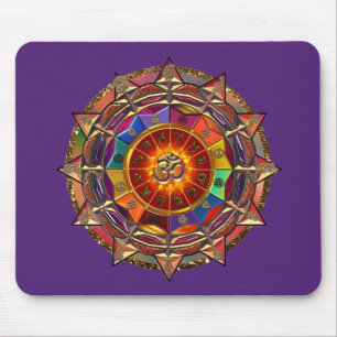 Goldsymbolische Sun-Mandala Mousepad