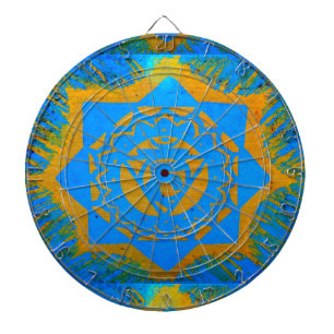 Goldtantrischer Stern auf blau Dartscheibe