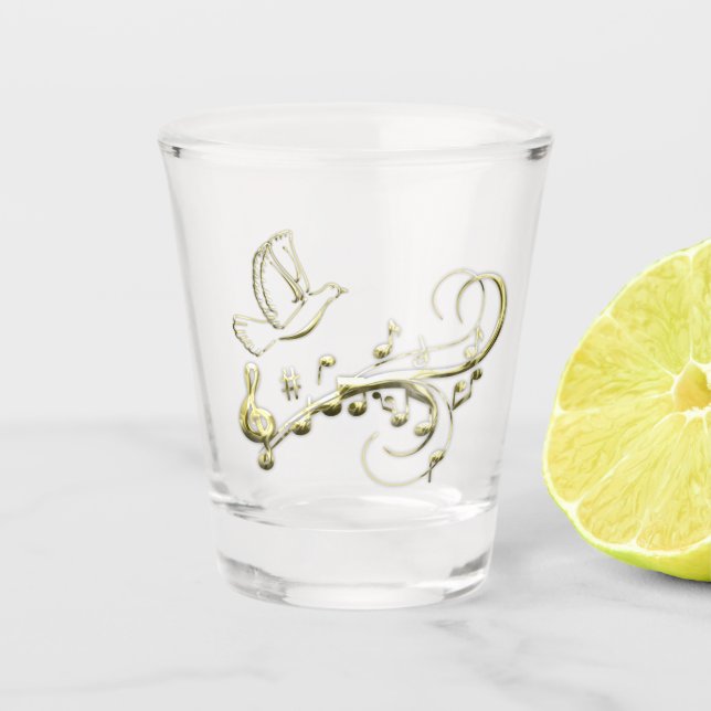 Goldtaube Schnapsglas (Vorderseite)
