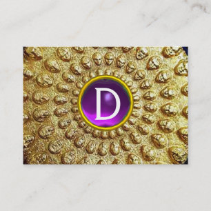 GOLDTHRACISCHE SCHEIBE MONOGRAMM Lila Amethyst-Ed Visitenkarte