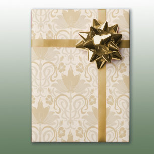Goldton Damask Jeder Anlass Wrapping Paper Geschenkpapier