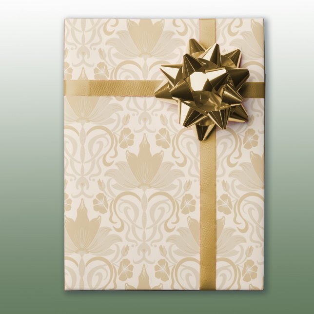 Goldton Damask Jeder Anlass Wrapping Paper Geschenkpapier (Von Creator hochgeladen)
