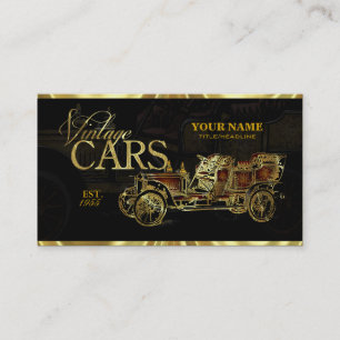 Goldtöne Automotive Oldtimer Auto Vorlage Visitenkarte
