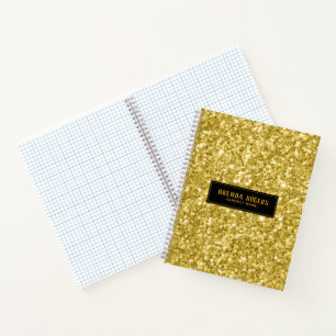 Goldtöne-falscher-glitterdruck Notizbuch