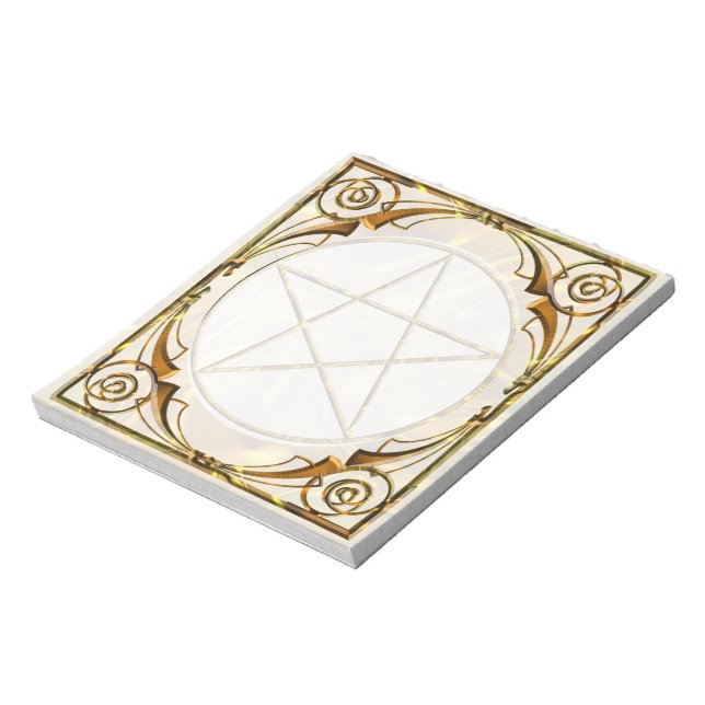 Goldtone Pentagramm Notizblock (Rotiert)
