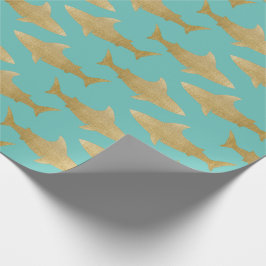 Goldtone Shark Wrapping Paper Geschenkpapier