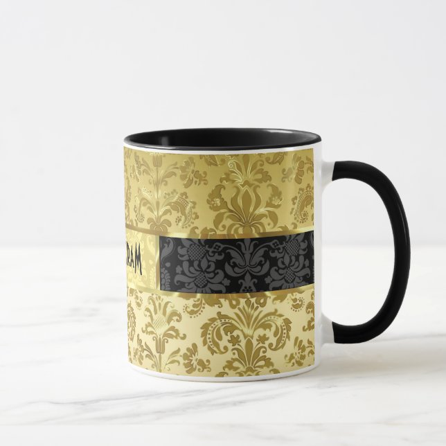 Goldtöne Vintage Blütenmasken 2 individuell angepa Tasse (Rechts)