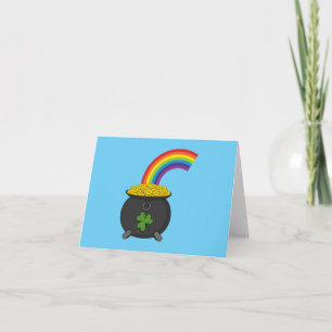 Goldtopf-Regenbogen-Cartoon Karte