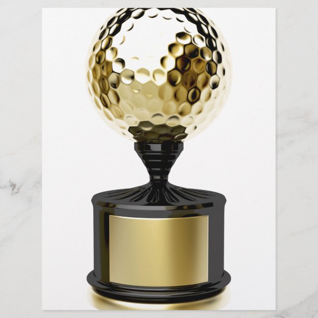 Goldtrophie mit Golfball (Vorderseite)