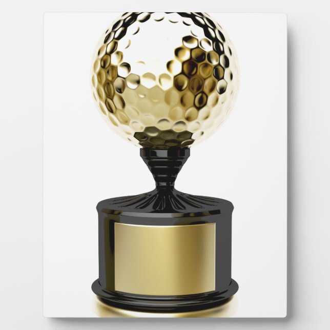 Goldtrophie mit Golfball Fotoplatte (Vorderseite)