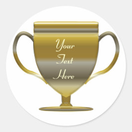 Goldtrophie personalisiert quadratischer aufkleber