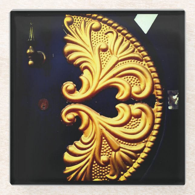 Goldtürdesign Glasuntersetzer (Vorderseite)