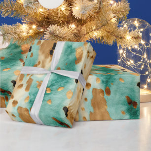 Goldtürkisfarbene Schwarze Farbe Geschenkpapier