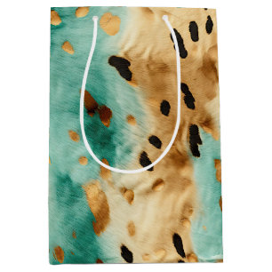 Goldtürkisfarbene Schwarze Farbe Mittlere Geschenktüte