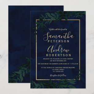 Goldtypografie Blumenseelenhochzeit Einladung