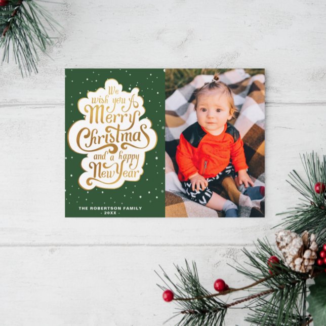 Goldtypografie-Drehbuch - Weihnachtsfeiertag Postkarte (Von Creator hochgeladen)