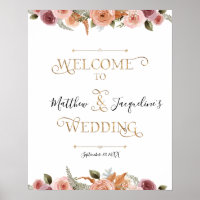 Goldtypografie Dusty Blush Bloral Begrüßung Hochze