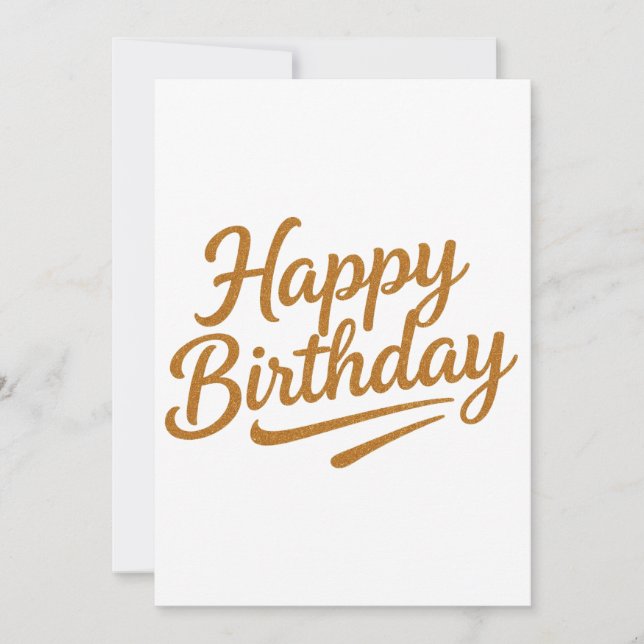 Goldtypografie-Geburtstag Karte (Vorderseite)