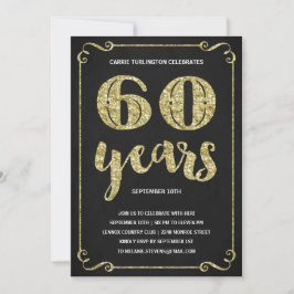 Goldtypografie | Imitats Foil 60. Geburtstagsparty Einladung