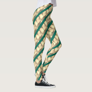 Goldumgebogene Rechtecke oder Streifen, die dünn.. Leggings