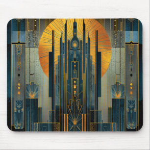 Goldverzierter Art Deco-Wolkenkratzer der Mitterna Mousepad