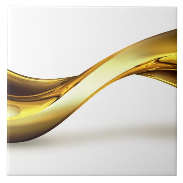 Goldwache auf Weiß Hübsch Fliese (Vorderseite)