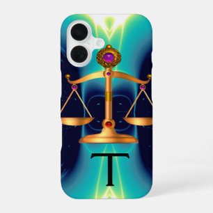 GOLDWAGE DES GESETZES MIT EDELSTEIN-MONOGRAMM iPhone 16 HÜLLE