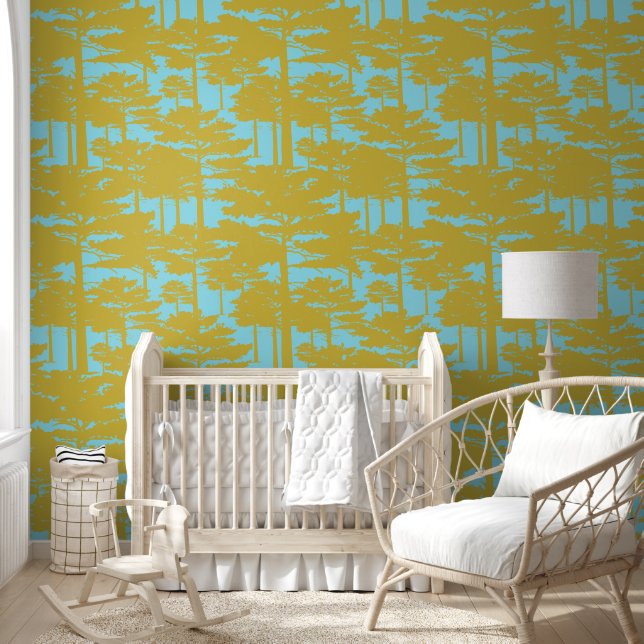 Goldwald Abstrakt Blue Tapete (Kinder)