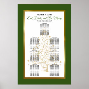 Goldwald Green Winter Hochzeitskarte Poster