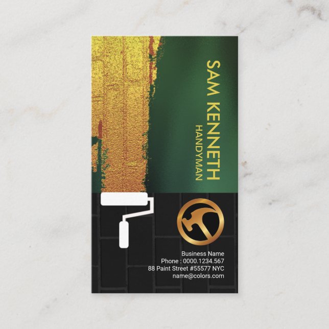 Goldwand-Farben-einfacher schwarzer Visitenkarte (Vorderseite)